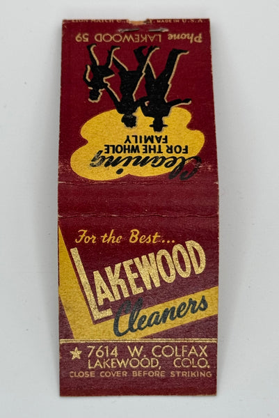"Lakewood Cleaners" Lakewood, CO Vintage Feature Matchbook