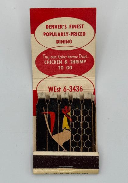 "Old South Restaurant/KFC" Denver, CO Vintage Feature Matchbook with a Full Length Cover