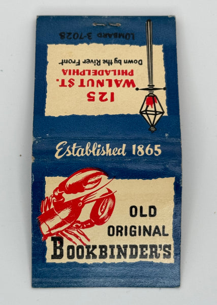 "Old Original Bookbinders" Phila, PA Vintage Feature Matchbook with a Pop-Up Display!