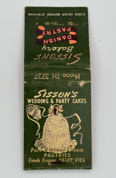 "Sisson’s Bakery" Vintage Feature Matchbook