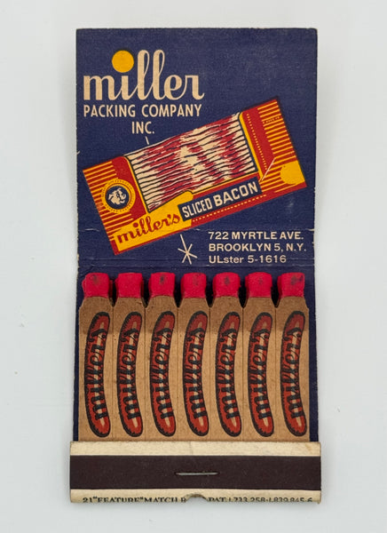 "Miller Packing Company Inc." Brooklyn, NY Vintage Feature Matchbook