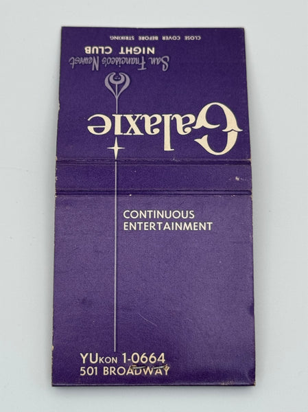 "Galaxie Night Club" San Francisco, CA Vintage Feature Matchbook
