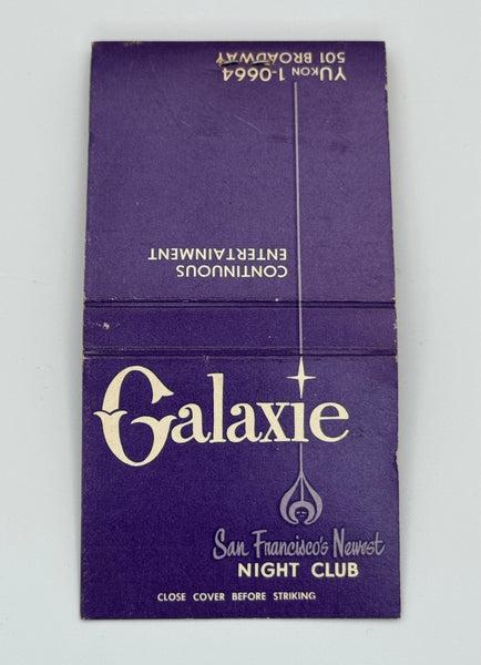 "Galaxie Night Club" San Francisco, CA Vintage Feature Matchbook