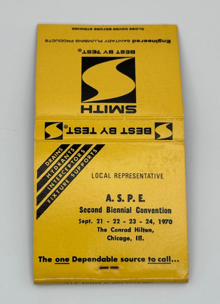 "Smith/ A.S.P.E. Second Biennial Convention 1970" Chicago, IL Vintage Feature Matchbook