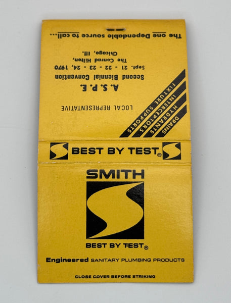 "Smith/ A.S.P.E. Second Biennial Convention 1970" Chicago, IL Vintage Feature Matchbook