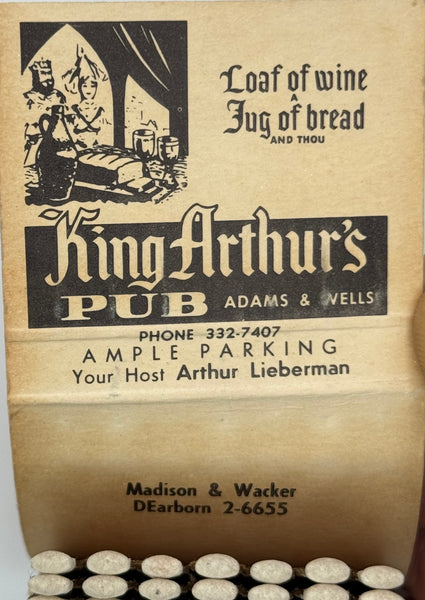 "King Arthur’s Pub" Chicago, IL Vintage Feature Matchbook