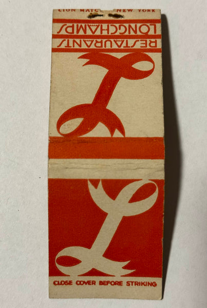 "Longchamps" New York, NY Vintage Feature Matchbook