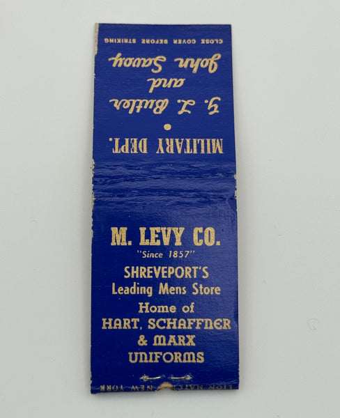 "M. Levy Co." Shreveport, LA Vintage Feature Matchbook