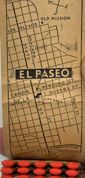 "El Paseo" Santa Barbara, CA Vintage Feature Matchbook