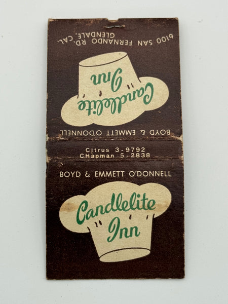 "Candlelite Inn" Glendale, CA Vintage Feature Matchbook
