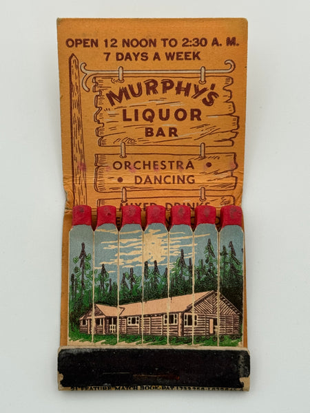 "Murphy’s Liquor Bar" Grand Haven, MI Vintage Feature Matchbook