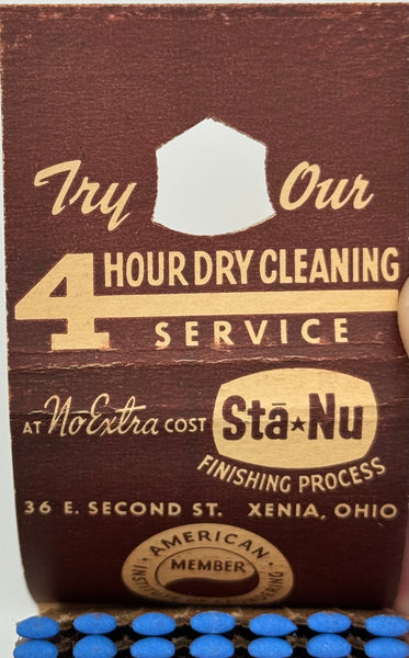 "Kaiser Laundry Cleaners" Xenia, Ohio Vintage Feature Matchbook w/ a Knot-Hole Cover!