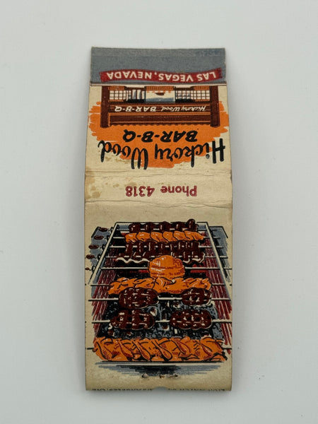 "Hickory Wood Bar-B-Q" Las Vegas Vintage Feature Matchbook