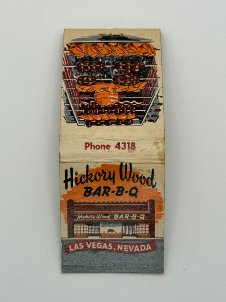 "Hickory Wood Bar-B-Q" Las Vegas Vintage Feature Matchbook