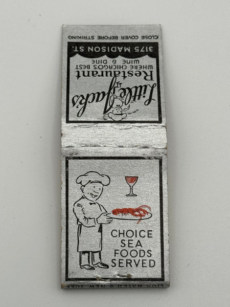"Little Jacks Restaurant" Chicago. IL Vintage Feature Matchbook