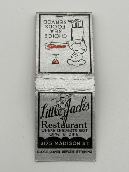 "Little Jacks Restaurant" Chicago. IL Vintage Feature Matchbook