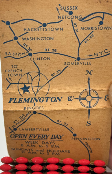 "Fulper Pottery Co. -Makers of Stangl Pottery" Flemington, NJ Vintage Feature Matchbook