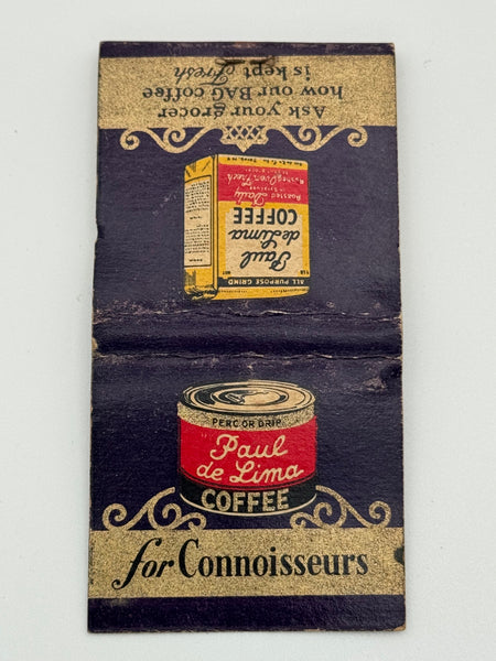 "Paul de Lima Coffee" Vintage Feature Matchbook