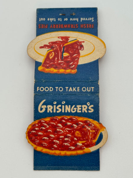 "Grisinger’s" Drive-Ins California Vintage Feature Matchbook -B
