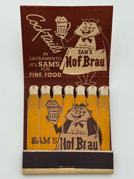 "Sam’s Hof Brau"  Sacramento, CA Vintage Feature Matchbook