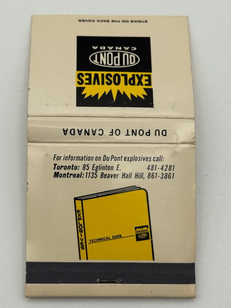 "Explosives / Du Pont of Canada" Vintage Feature Matchbook