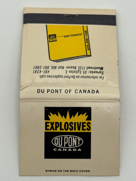 "Explosives / Du Pont of Canada" Vintage Feature Matchbook