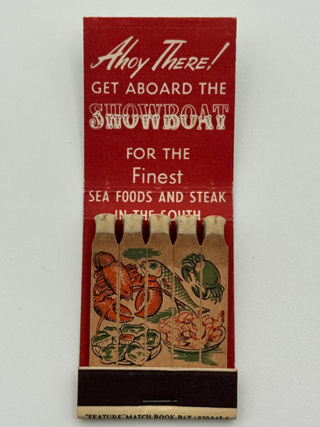 "Showboat Restaurant" Miami, FL Vintage Feature Matchbook