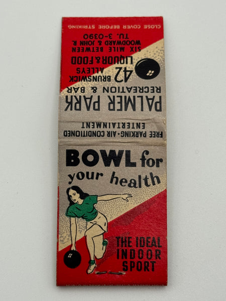 "Palmer Park Recreation & Bar" Los Angeles,CA Vintage Feature Matchbook