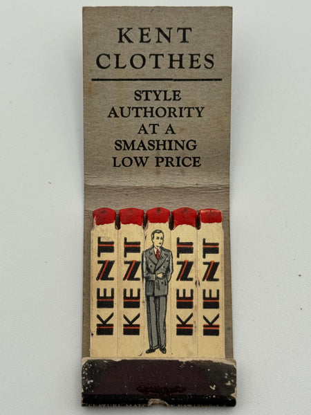 "Kent Clothes" Lynchburg,VA Vintage Feature Matchbook