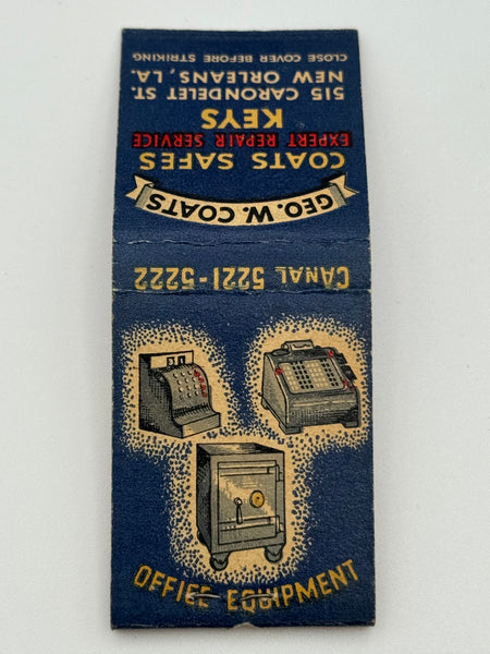 "Geo. W. Coats" New Orleans, LA Vintage Feature Matchbook