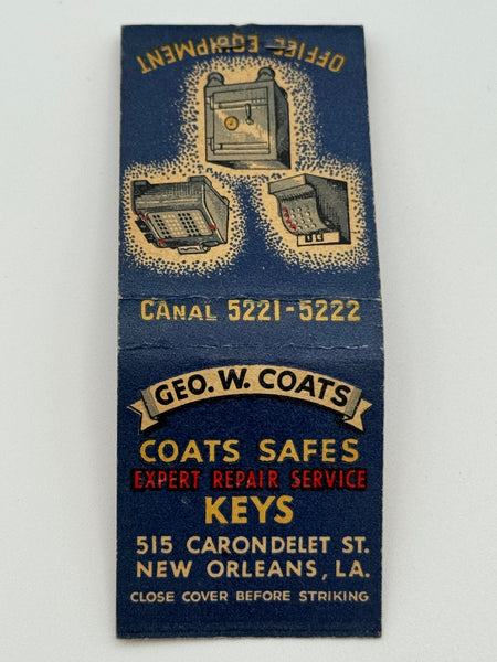 "Geo. W. Coats" New Orleans, LA Vintage Feature Matchbook