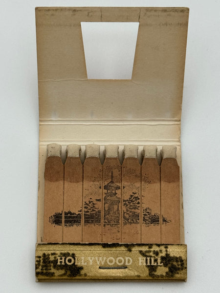 "Hollywood Hill" Hollywood, CA Vintage Feature Matchbook w/ KNOT-HOLE!