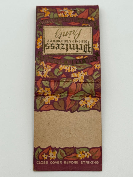 "Printzess -Designed & Tailored by Printz" Vintage Feature Matchbook