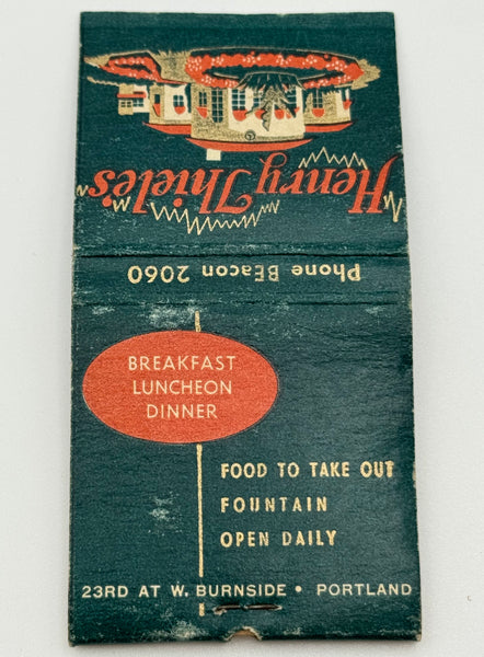 "Henry Thiele’s" Portland, OR Vintage Feature Matchbook