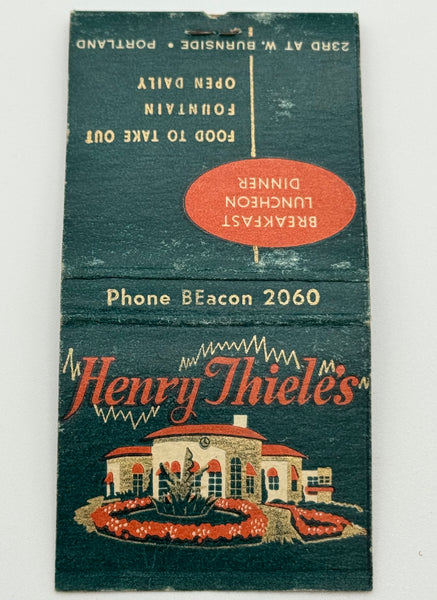 "Henry Thiele’s" Portland, OR Vintage Feature Matchbook