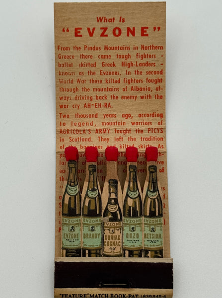 "Paris Import-Export Co./ Evzone" Baltimore, MD Vintage Feature Matchbook -B