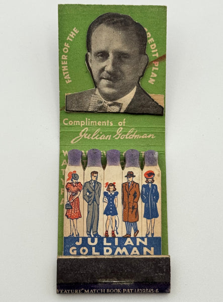 "Julian Goldman" Norristown, PA Vintage Feature Matchbook w/ a Pop-Up Display!