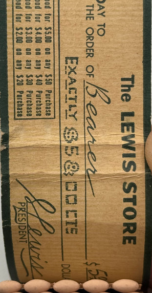 "Quality Clothes/ Lewis Stores" Vintage Feature Matchbook