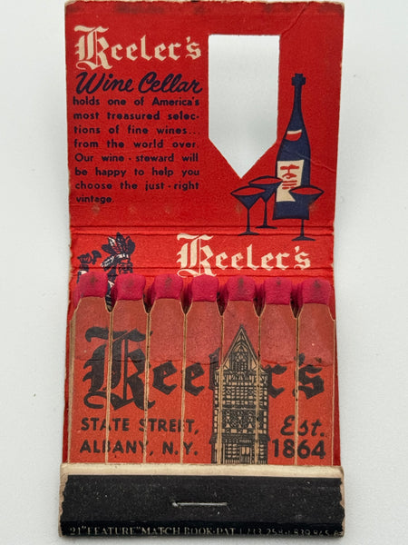 "Keeler’s" Vintage Feature Matchbook with a Knot-Hole Cover