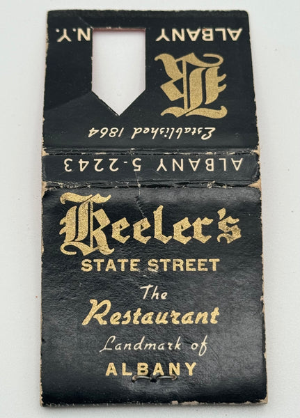 "Keeler’s" Vintage Feature Matchbook with a Knot-Hole Cover
