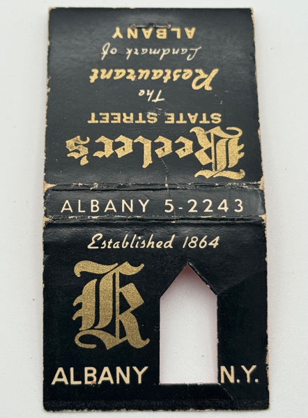 "Keeler’s" Vintage Feature Matchbook with a Knot-Hole Cover