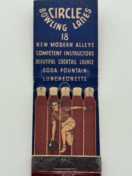 "Circle Bowling Lanes" Vintage Feature Matchbook