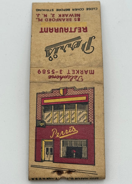 "Perri’s Restaurant" Newark, NJ Vintage Feature Matchbook