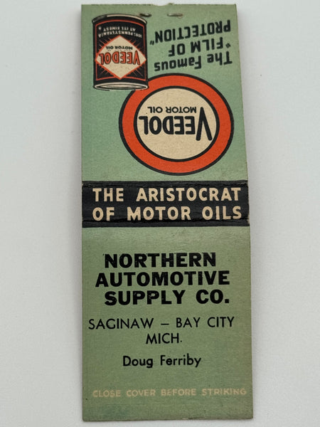 "Northern Automotive Supply Co." Saginaw, MI Vintage Feature Matchbook