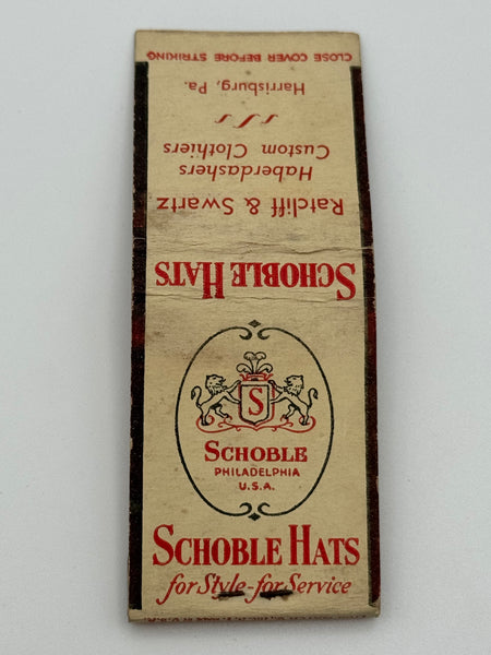"Ratcliff & Swartz" Harrisburg, PA Vintage Feature Matchbook