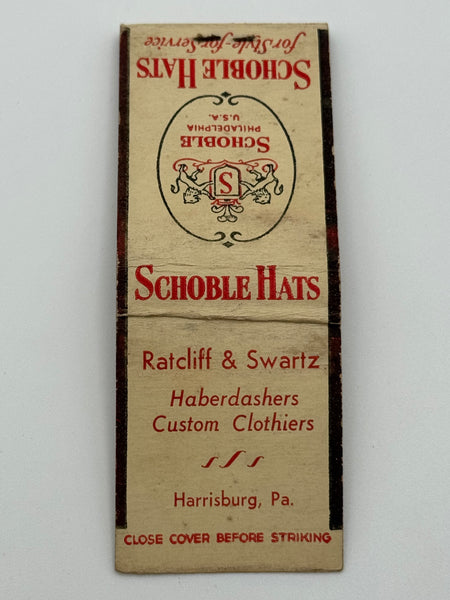 "Ratcliff & Swartz" Harrisburg, PA Vintage Feature Matchbook