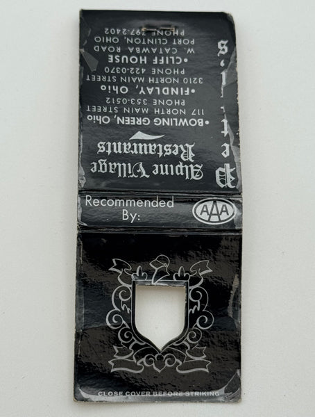 "Alpine Village Restaurant" Bowling Green, OH Vintage Feature Matchbook with a Knot-Hole Cover!