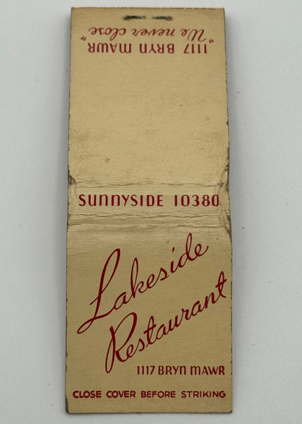 "Lakeside Restaurant" Vintage Feature Matchbook