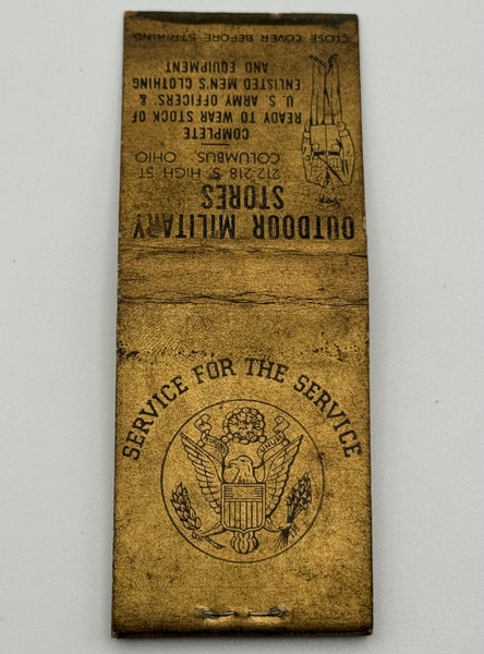 "Outdoor Military Stores" Columbus, OH Vintage Feature Matchbook
