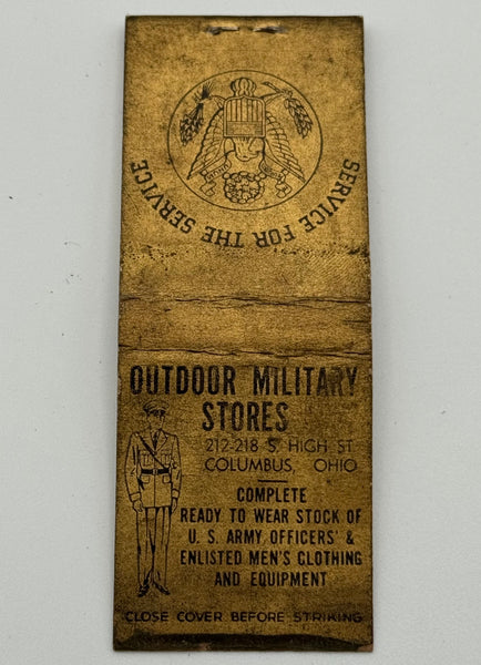 "Outdoor Military Stores" Columbus, OH Vintage Feature Matchbook